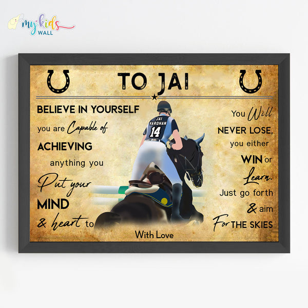 Load image into Gallery viewer, &#39;Horse Rider&#39; Personalized Motivational Wall Art (Framed)
