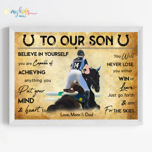 'Horse Rider' Personalized Motivational Wall Art (Framed)