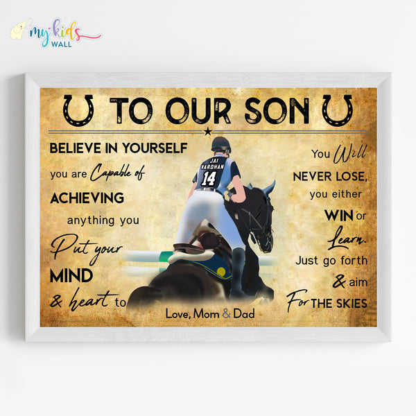 Load image into Gallery viewer, &#39;Horse Rider&#39; Personalized Motivational Wall Art (Framed)
