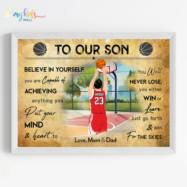 Load image into Gallery viewer, &#39;Basketball Player&#39; Personalized Motivational Wall Art (Framed)
