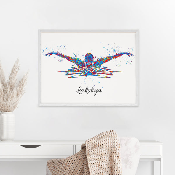 Load image into Gallery viewer, &#39;Swimmer Butterfly&#39; Personalised Wall Art (Framed)
