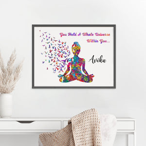'Meditating Yogi' Personalized Wall Art (Framed)