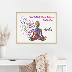'Meditating Yogi' Personalized Wall Art (Framed)