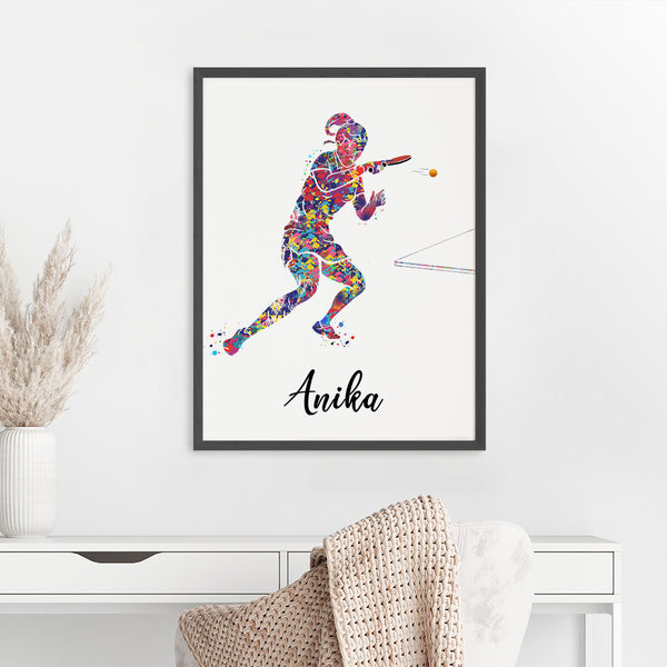 Load image into Gallery viewer, &#39;Table Tennis Player Girl&#39; Personalised Wall Art (Big Frame)
