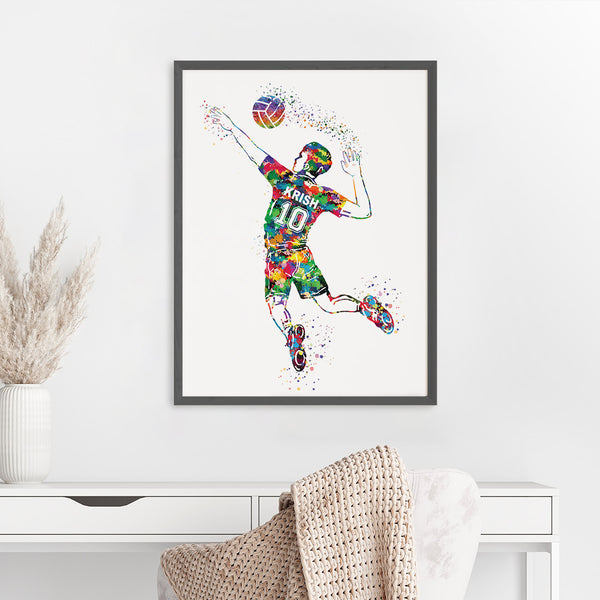 Load image into Gallery viewer, &#39;Volleyball Player&#39; Personalised Wall Art (Big Frame)
