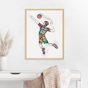 'Volleyball Player' Personalised Wall Art (Big Frame)
