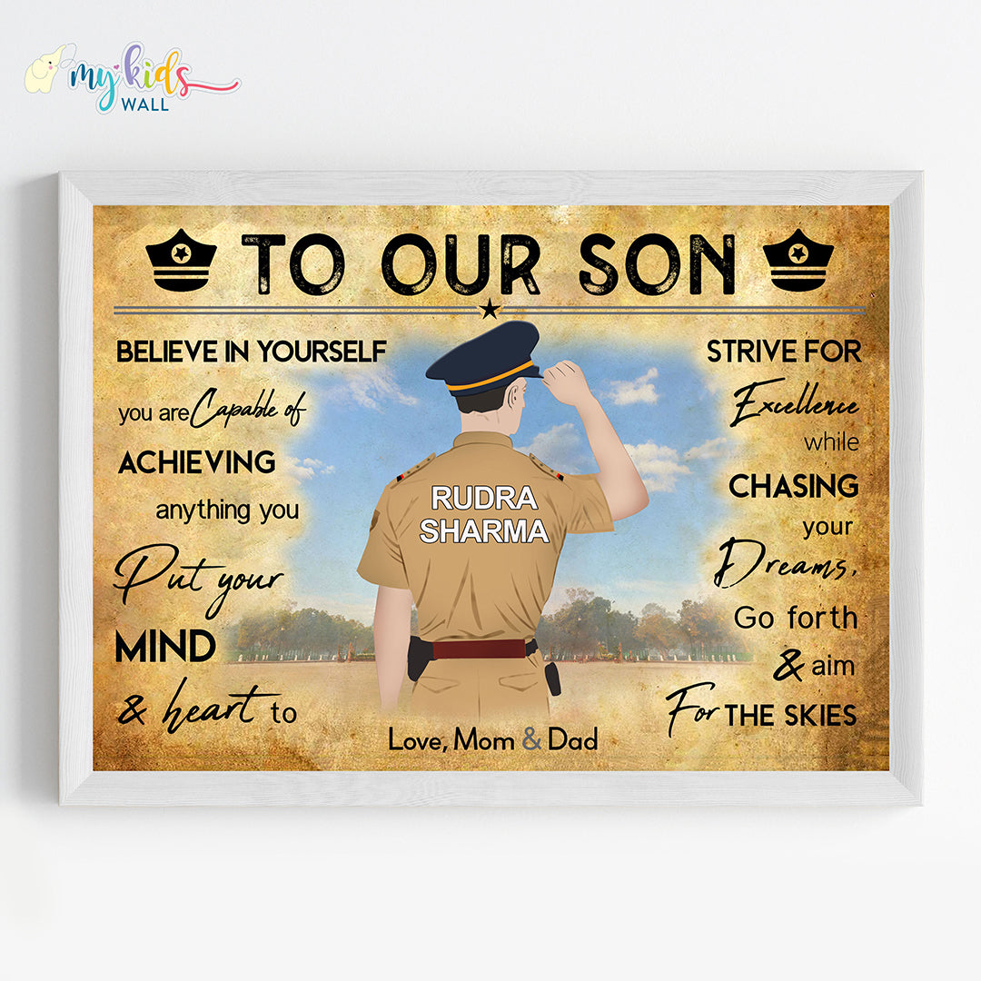 'Aspiring IAS Officer' Personalized Motivational Wall Art (Framed) My