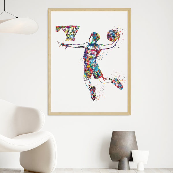 Load image into Gallery viewer, &#39;Basketball Player&#39; Personalised Wall Art (Big Frame)

