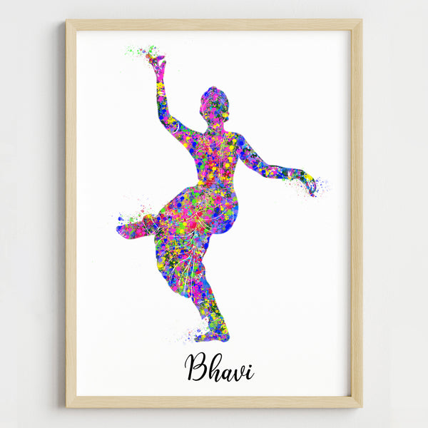 Load image into Gallery viewer, &#39;Bharatanatyam Dancer&#39; Personalized Wall Art (Framed)
