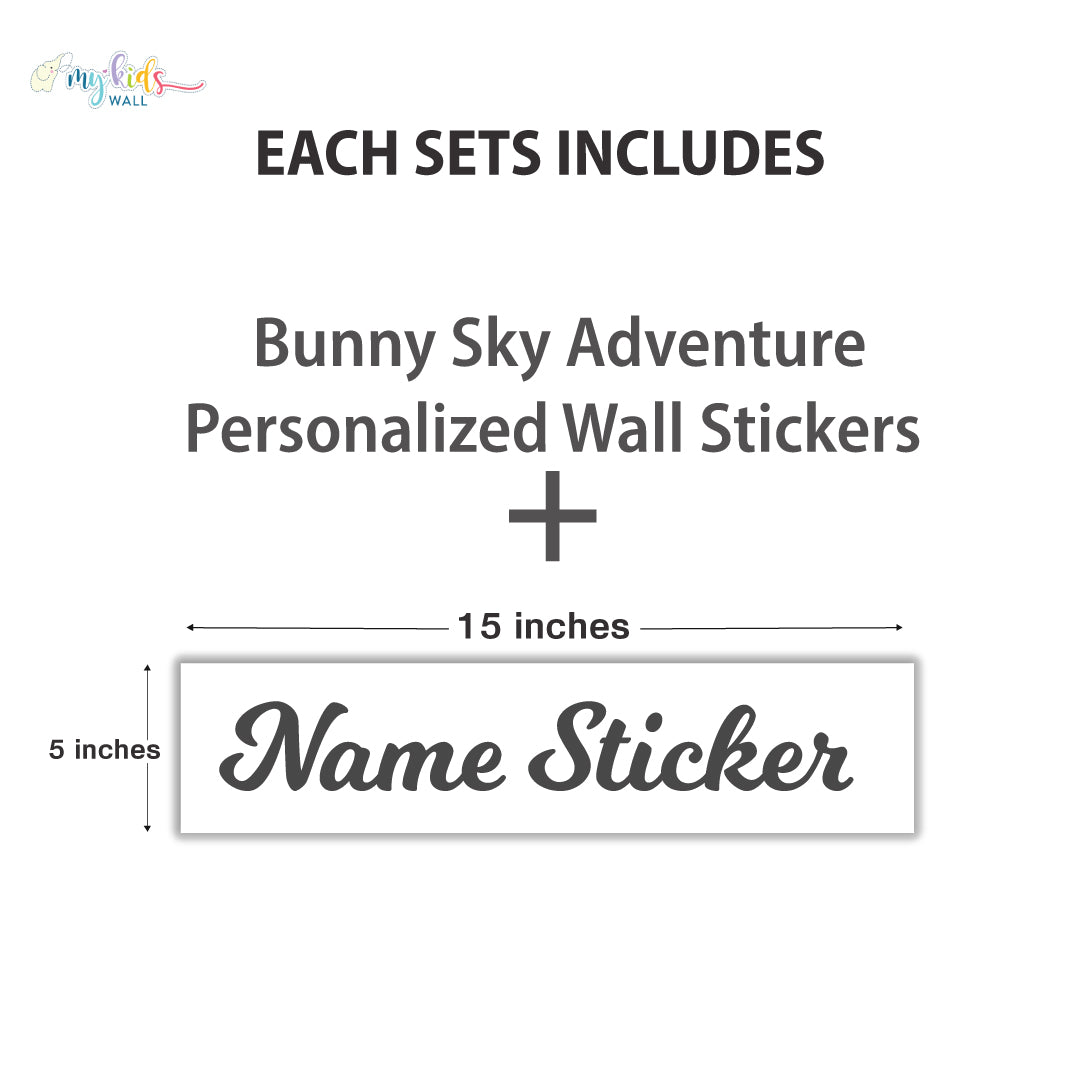 Bunny Sky Adventure Personalized Wall Stickers