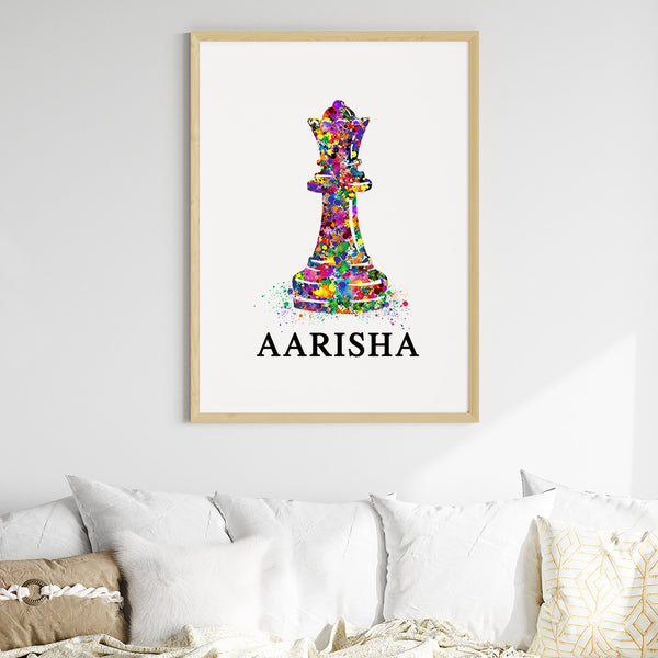 Load image into Gallery viewer, &#39;Chess Queen&#39; Personalised Wall Art (Big Frame)
