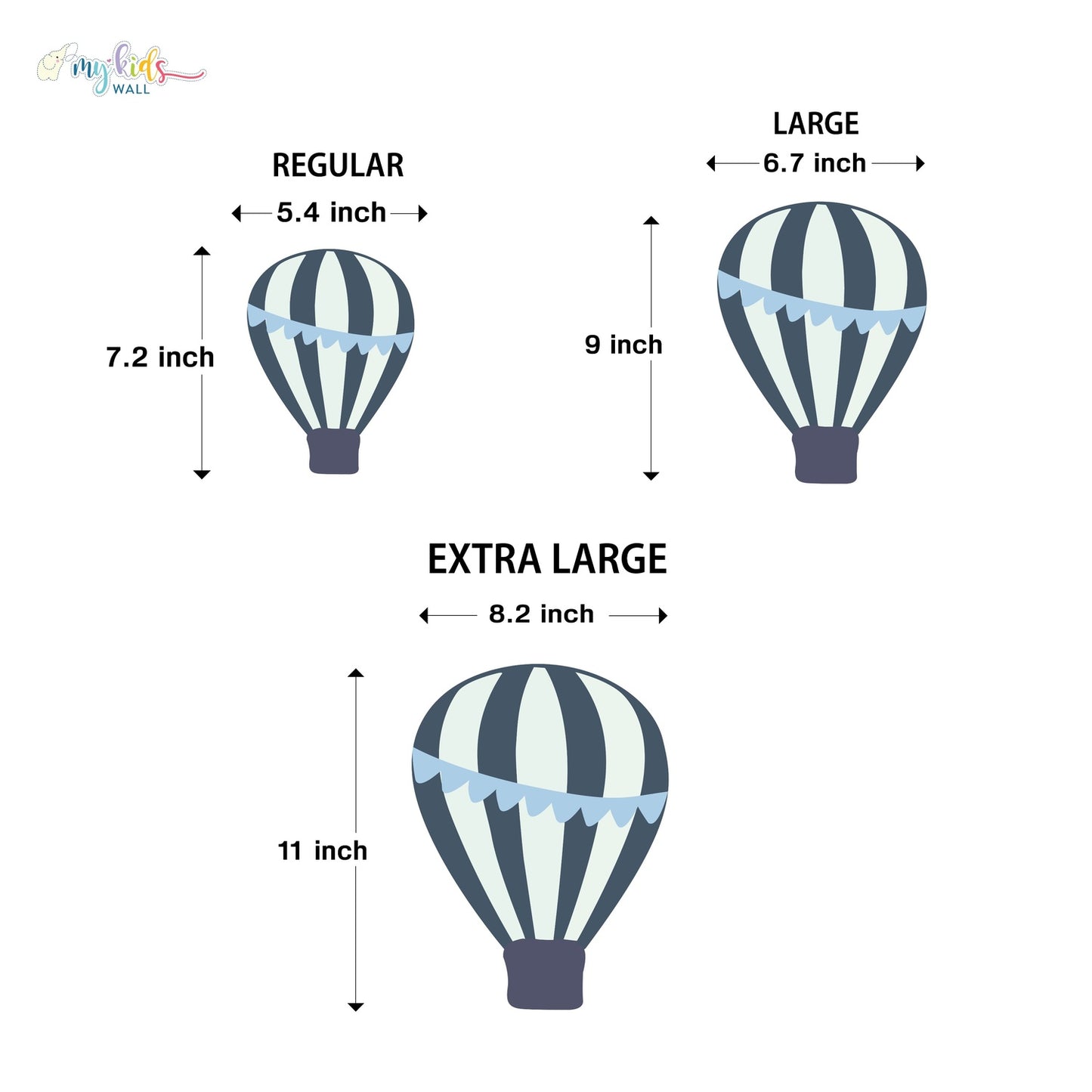 Colorful Hot Air Balloon Personalized Wall Stickers