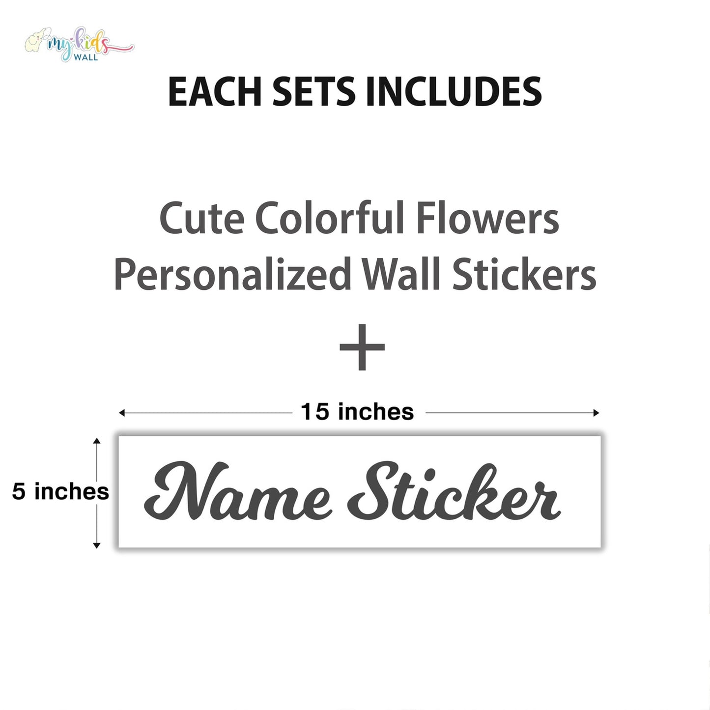 Cute Colorful Flowers Personalized Wall Stickers