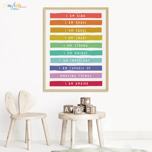 'Daily Positive Affirmations' Personalised Wall Art (Big Frame)