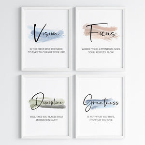 'Daily Positive Reminders' Wall Art (Big Frames)