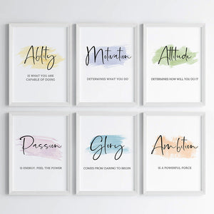 'Daily Positive Vibes' Wall Art (Framed)