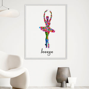 'Dancing Ballerina' Personalized Wall Art (Big Frame)