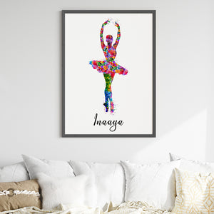 'Dancing Ballerina' Personalized Wall Art (Big Frame)