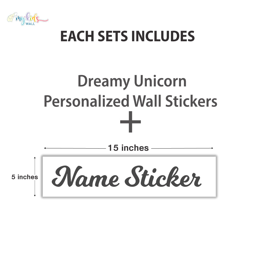 Dreamy Unicorn Personalized Wall Stickers