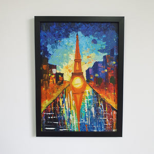 'Eiffel Love' Canvas Wall Painting (Framed)