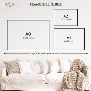 'Cricket Player' Girl Personalised Wall Art (Big Frame)