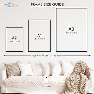 'A to Z of Emotions' Personalised Animal Wall Art (Big Frame)