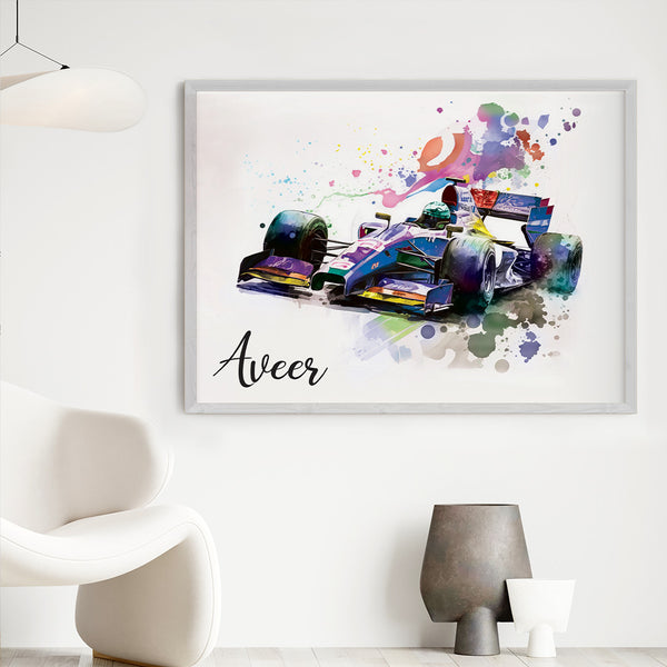Load image into Gallery viewer, &#39;Formula 1 Racer&#39; Personalized Wall Art (Big Frame)
