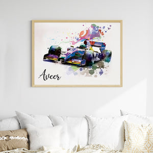 'Formula 1 Racer' Personalized Wall Art (Big Frame)