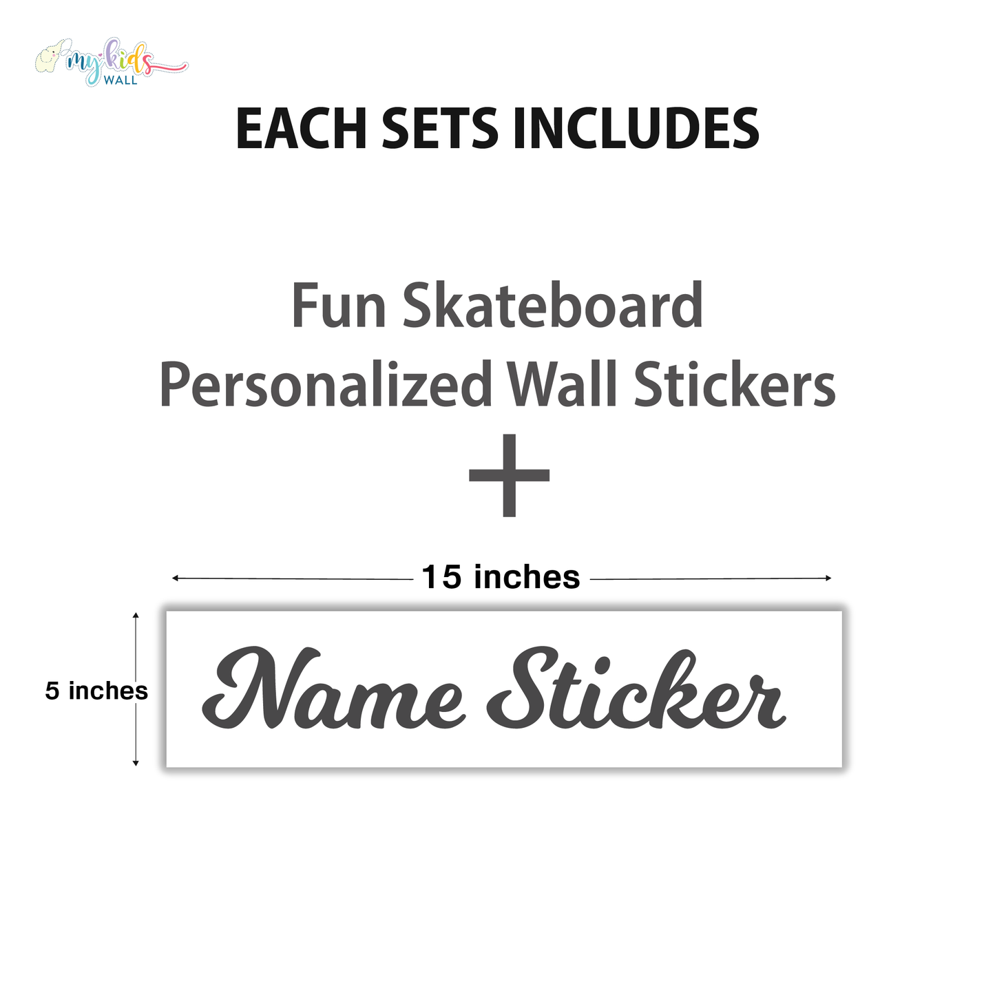 Fun Skateboard Personalized Wall Stickers