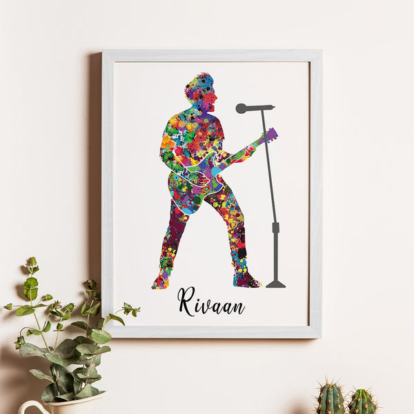 Load image into Gallery viewer, &#39;Rockstar Guitarist&#39; Personalized Wall Art (Framed)
