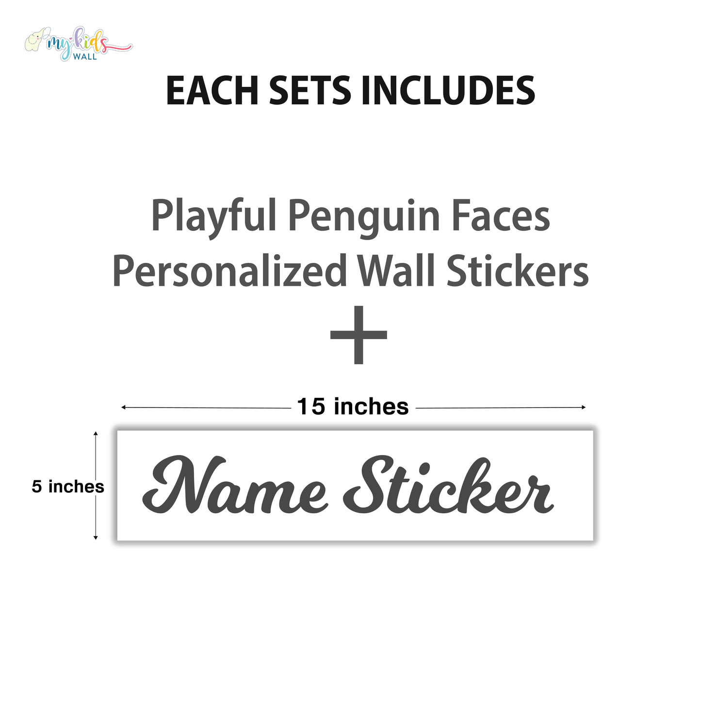 Playful Penguin Faces Personalized Wall Stickers