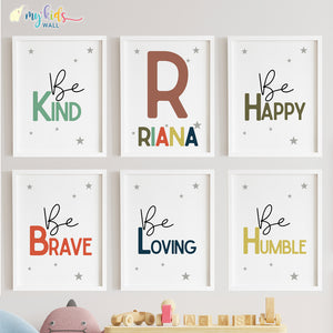 Personalized Motivational Kids Wall Art (Framed Set of 6)
