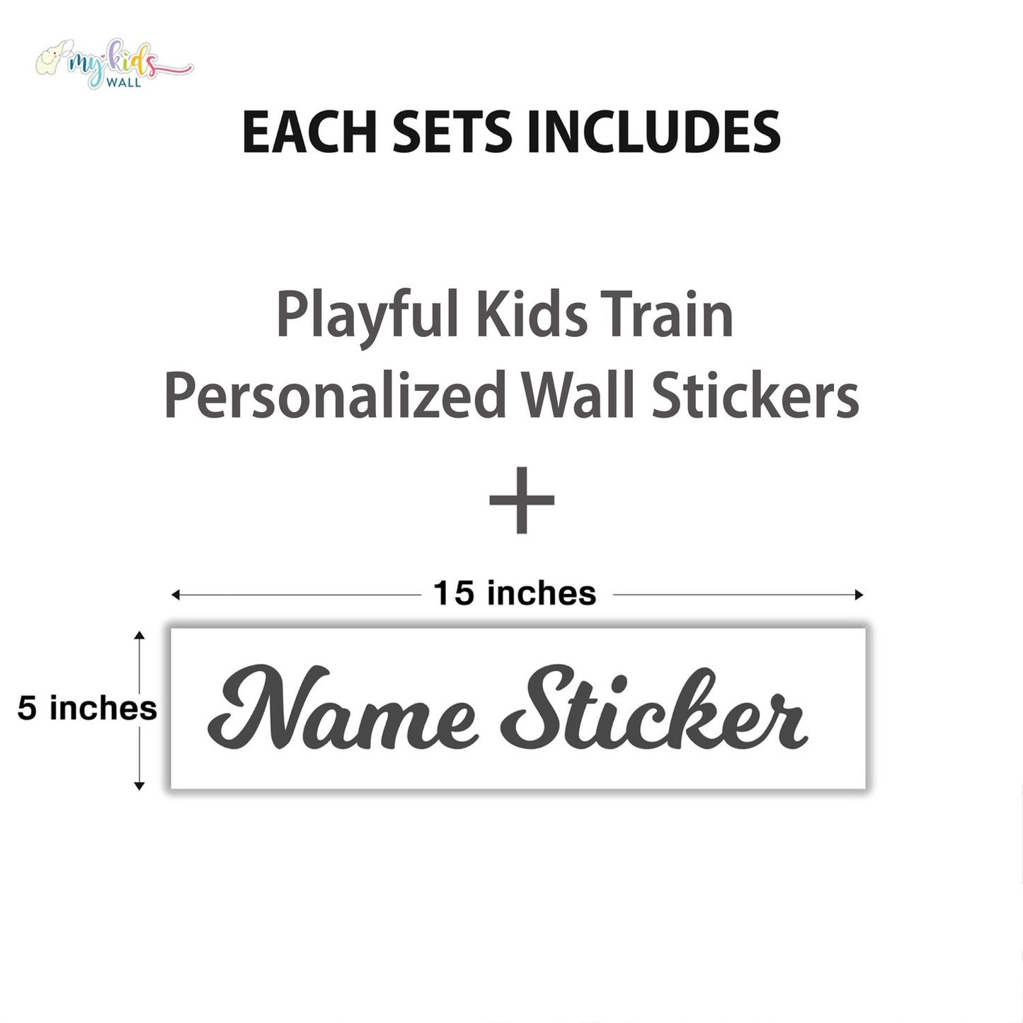 Playful Kids Train Personalized Wall Stickers