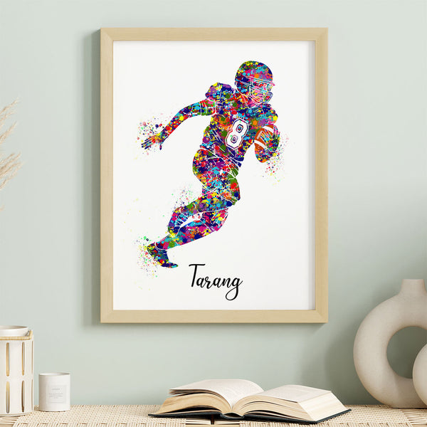 Load image into Gallery viewer, &#39;Rugby Player&#39; Personalised Wall Art (Framed)
