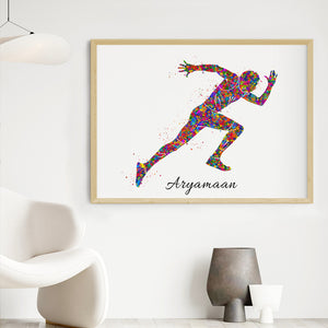 'Running Athlete' Personalized Wall Art (Big Frame)