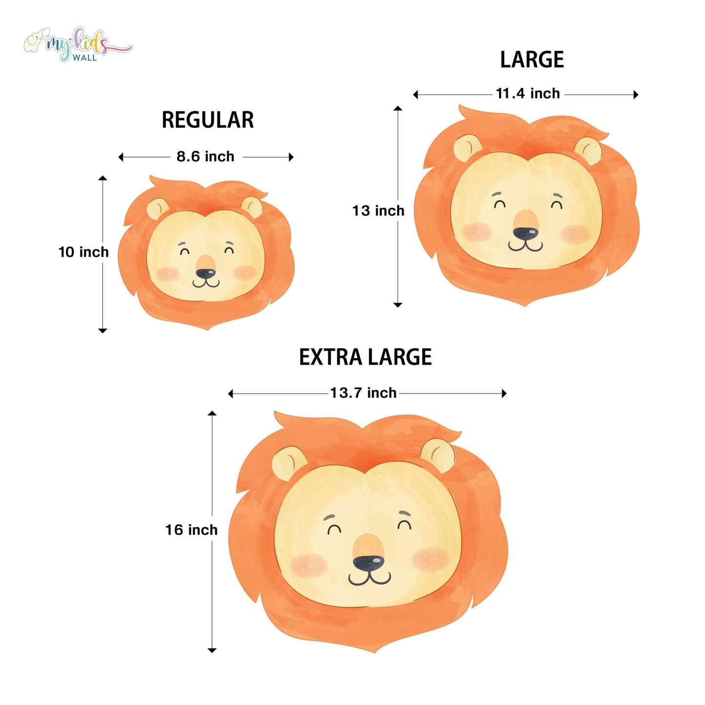 Safari Animals Cute Faces Personalized Wall Stickers
