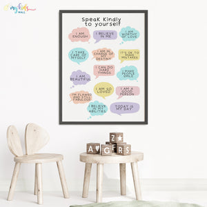 'Speak Kindly To Yourself' Wall Art (Big Frame)