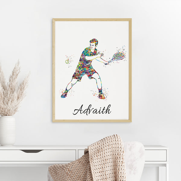 Load image into Gallery viewer, &#39;Tennis Player&#39; Personalised Wall Art (Big Frame)
