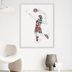 'Volleyball Player' Girl Personalised Wall Art (Big Frame)