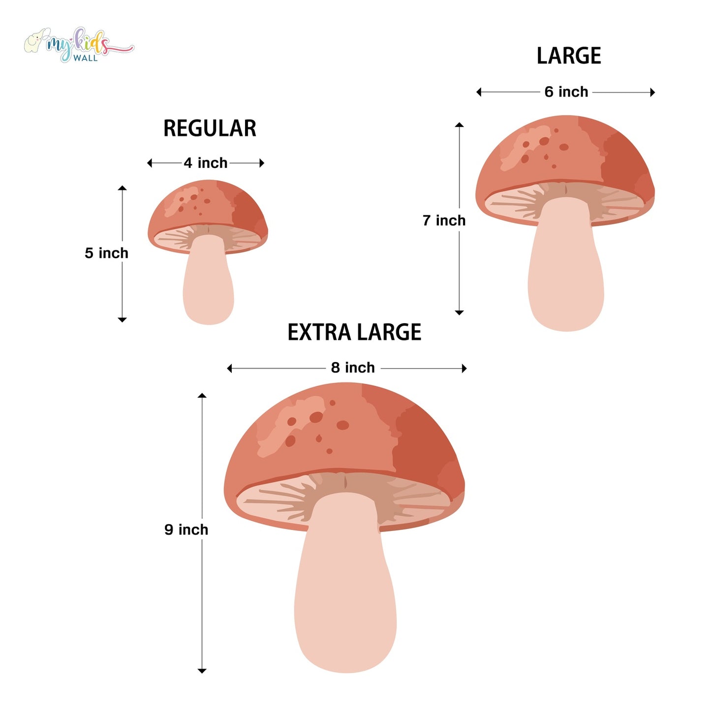 Woodland Mushrooms & Floral Personalized Wall Stickers