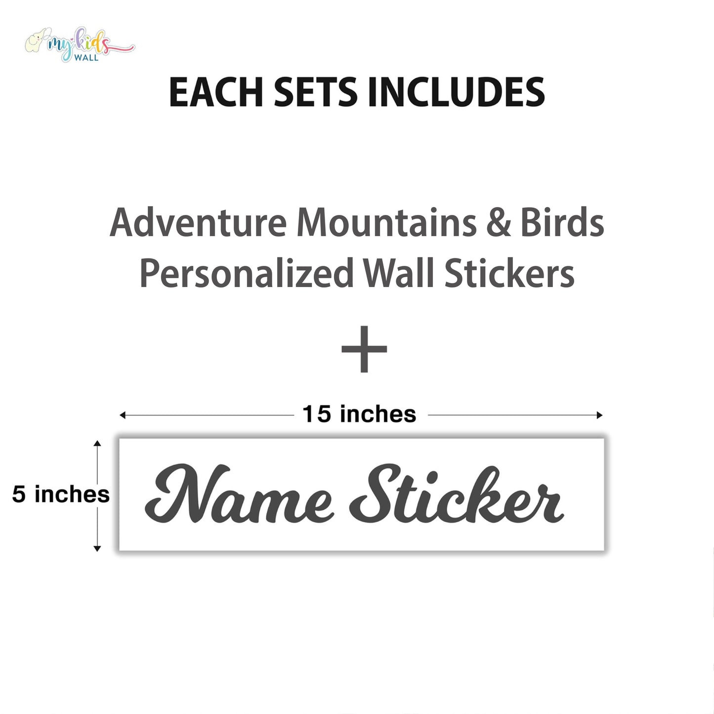 Adventure Mountains & Birds Personalized Wall Stickers