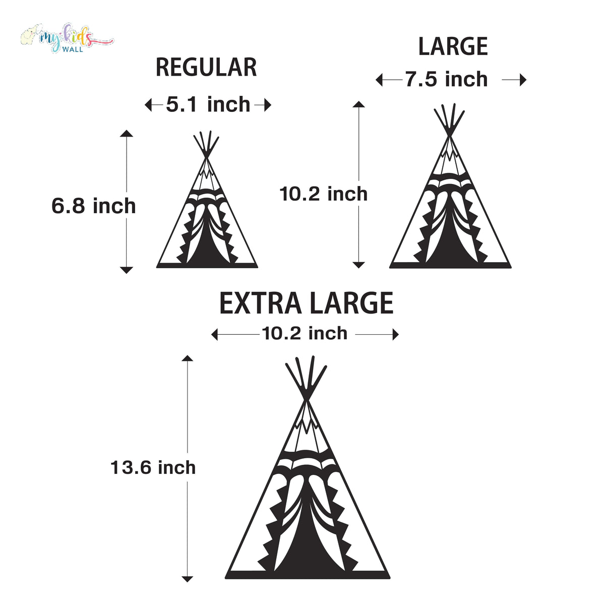 Adventure Teepee Tents Personalized Wall Stickers