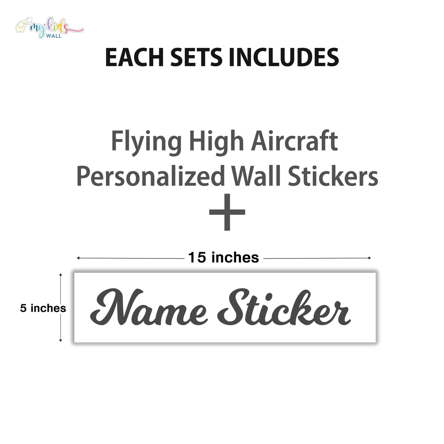 Flying High Aircraft Personalized Wall Stickers