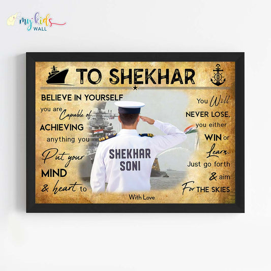 Aspiring NAVY officer motivational black wall frame