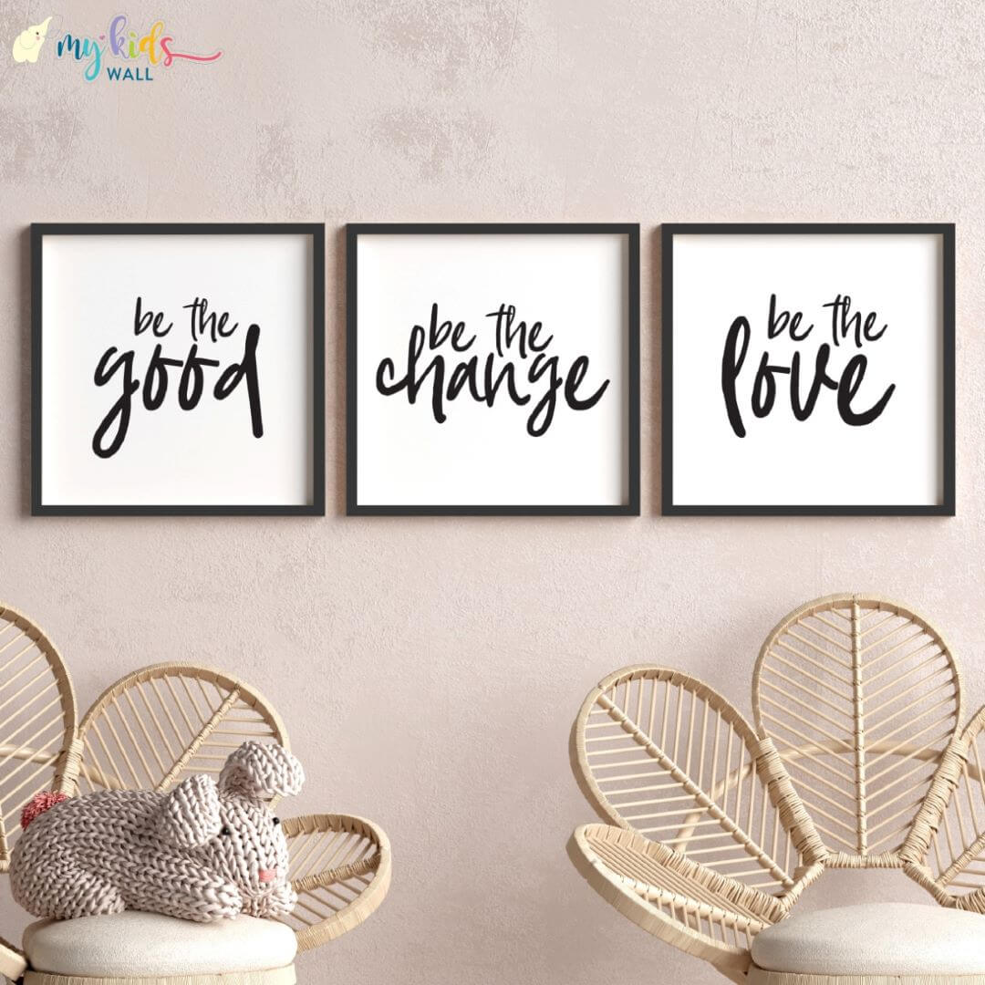 Inspirational quotes set of 3 black frames