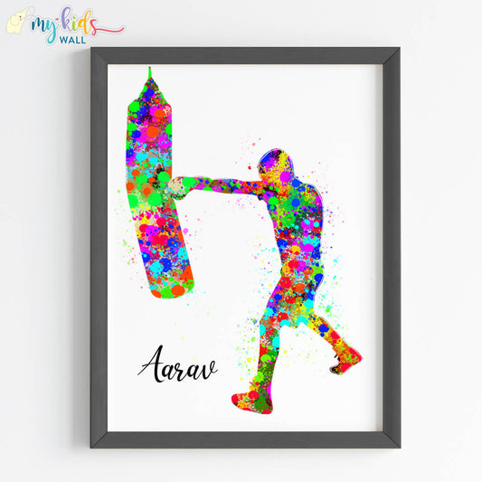 Inspirational boxing wall art black frame