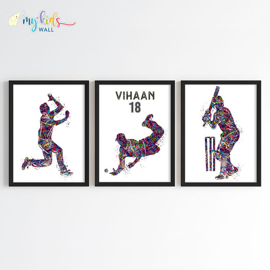 Inspirational cricket allrounder right handed player Black frame