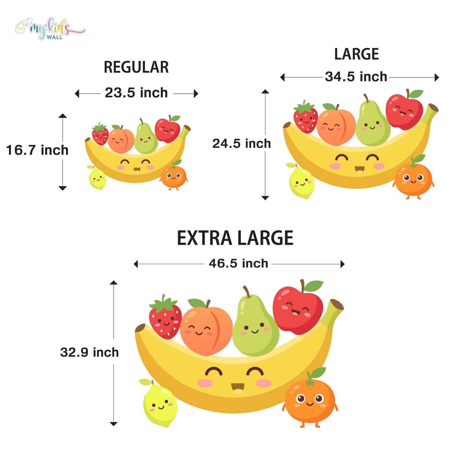 Cute Fruits Basket Personalized Wall Stickers