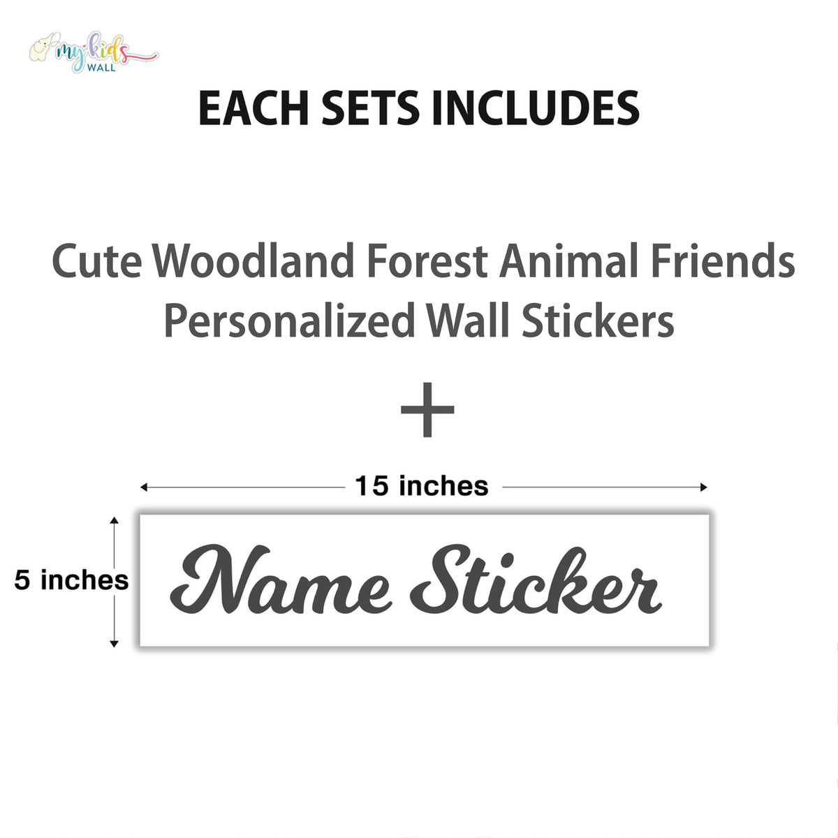 Cute Woodland Forest Animal Friends Personalized Wall Stickers