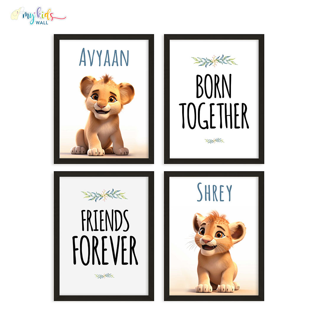 Twin motivational wall art set of 4 black frames